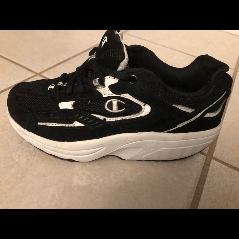 Vintage RARE CHAMPION BLKw/White athletic SHOE 6.5